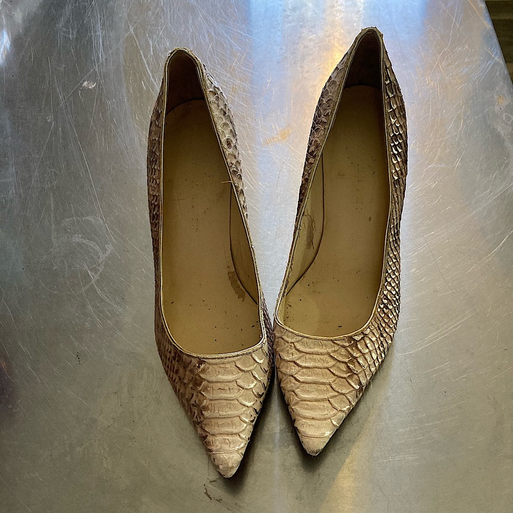 Ivanka Trump Snakeskin Kitten Heels